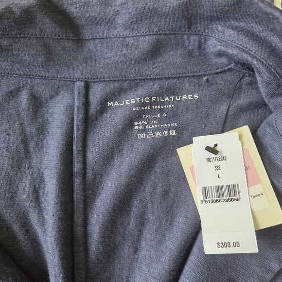 NWT Majestic Filatures Fitted Linen Blazer Taille 4 (L/XL) - Picture 7 of 9